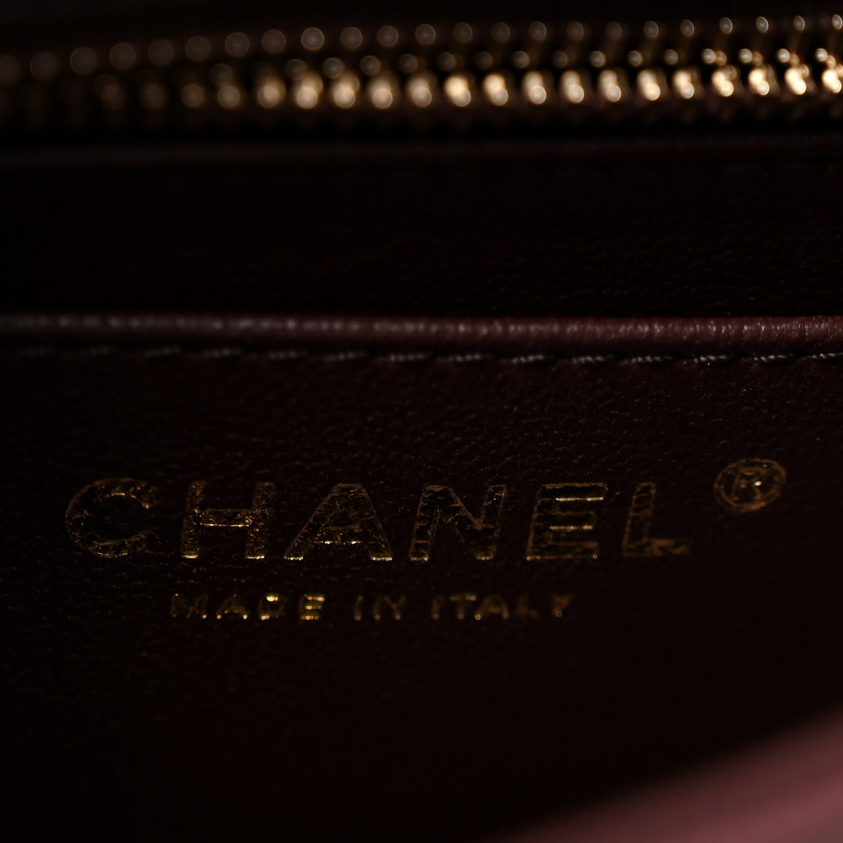 Lambskin Quilted CC Pearl Crush Mini Flap Dark Brown