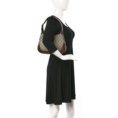 Gucci GG Supreme Monogram Azalea Calfskin Web Small Jackie 1961 Hobo Beige Ebony Brown Sugar 2 of 9