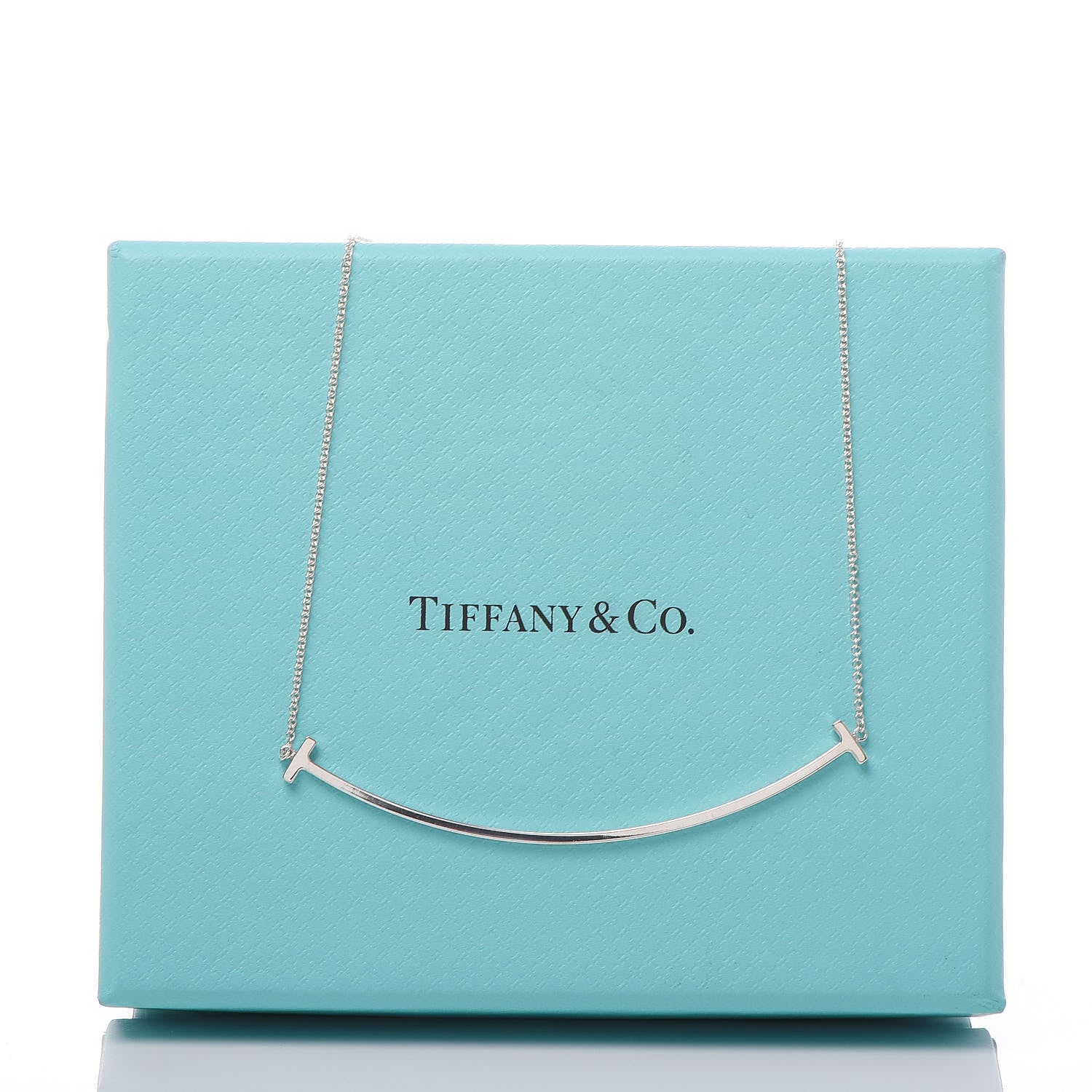 Tiffany Sterling Silver Large T Smile Pendant Necklace 8 of 8