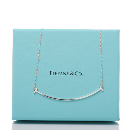 Tiffany Sterling Silver Large T Smile Pendant Necklace 8 of 8