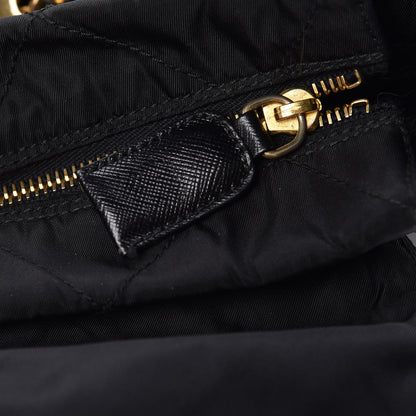 Prada Nylon Tessuto Impuntu Quilted Flap Shoulder Bag Black 8 of 12
