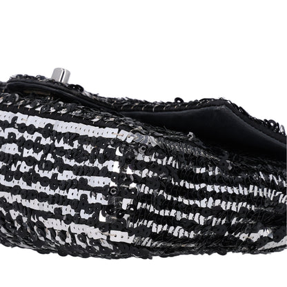 Chanel Sequin Lambskin Small Flap Black Silver 10 of 10