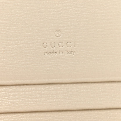 Gucci GG Supreme Monogram Azalea Calfskin Horsebit 1955 Card Case Wallet Beige Ebony Mystic White 6 of 7