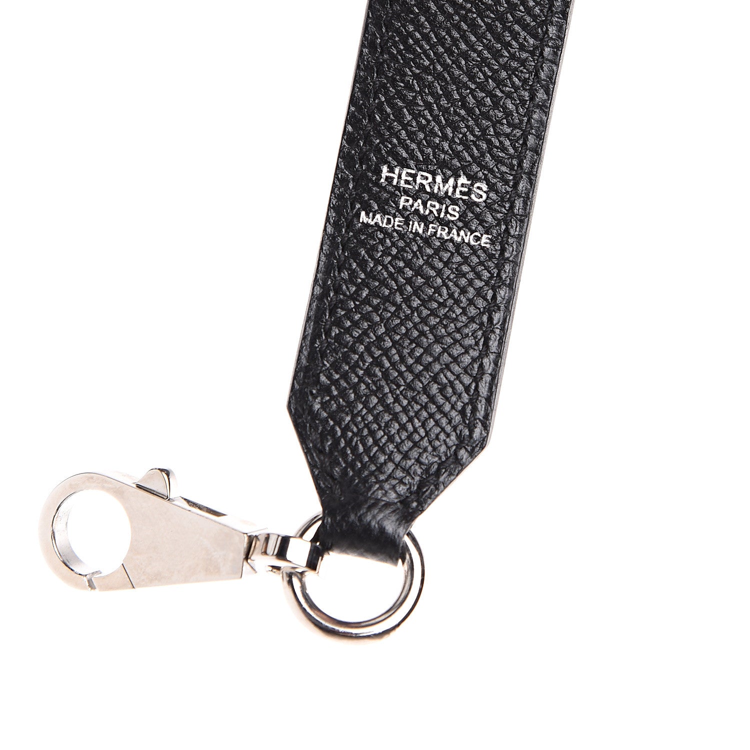 Hermes Epsom 25mm Mousqetons Tressage Shoulder Strap Black Craie Gold 4 of 5