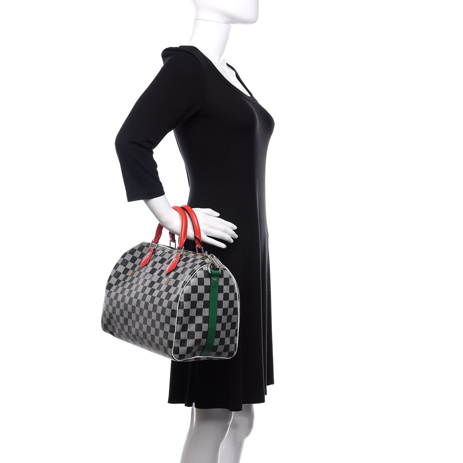 Louis Vuitton Damier Speedy Bandouliere 30 Black White 3 of 9