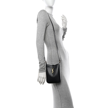 Saint Laurent Smooth Calfskin Mini Le 5 A 7 Vertical Hobo Black 2 of 10