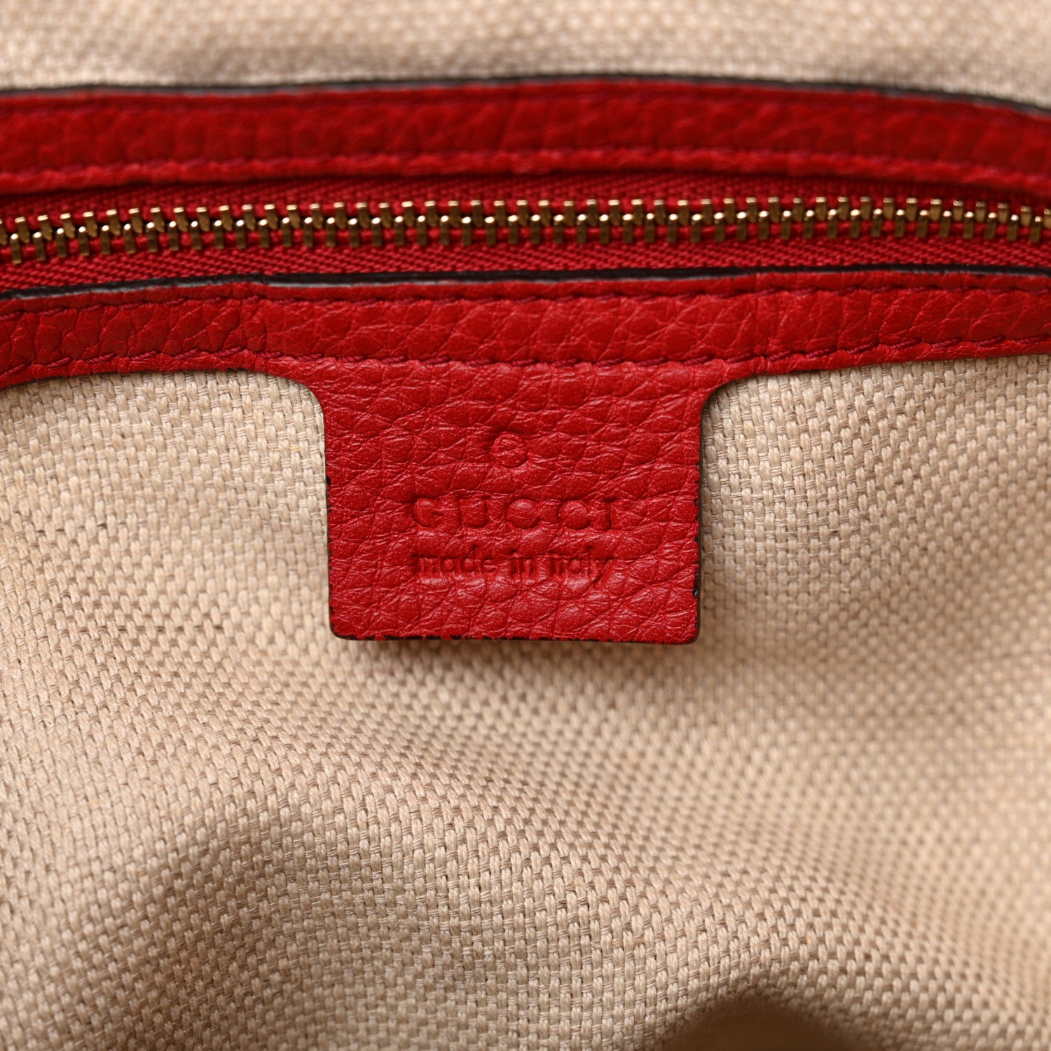 Gucci Pebbled Calfskin Large Soho Hobo Tabasco Red 6 of 17
