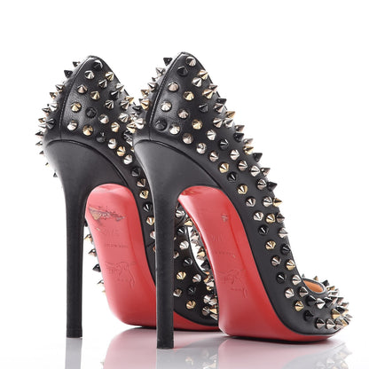 Christian Louboutin Kid Pigalle Plato Spikes 120 Pumps 37.5 Black 5 of 10