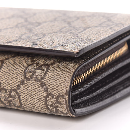 Gucci GG Supreme Monogram GG Pierce Chain Clutch Wallet Beige Ebony Black 9 of 10