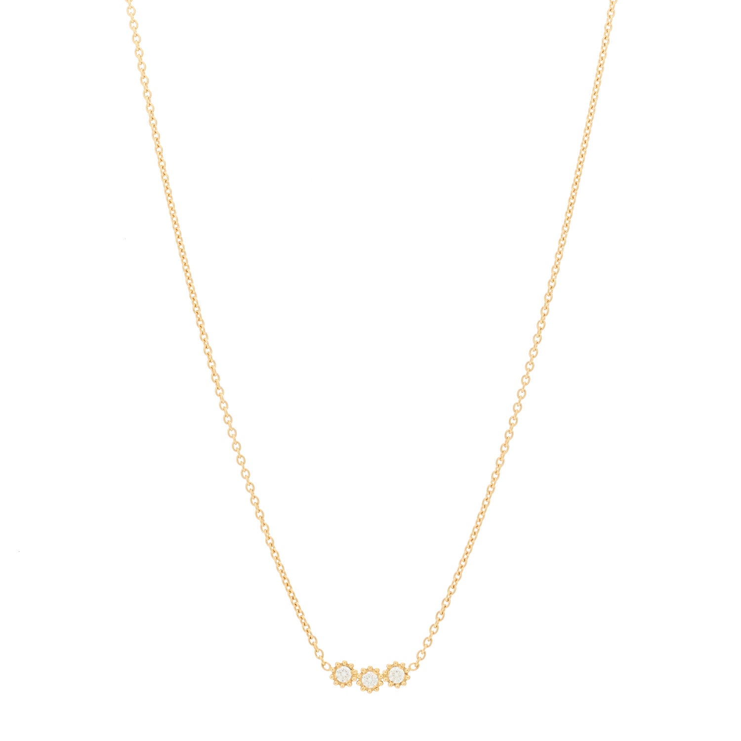 Christian Dior 18K Yellow Gold Diamond Mimirose Pendant Necklace 1 of 6