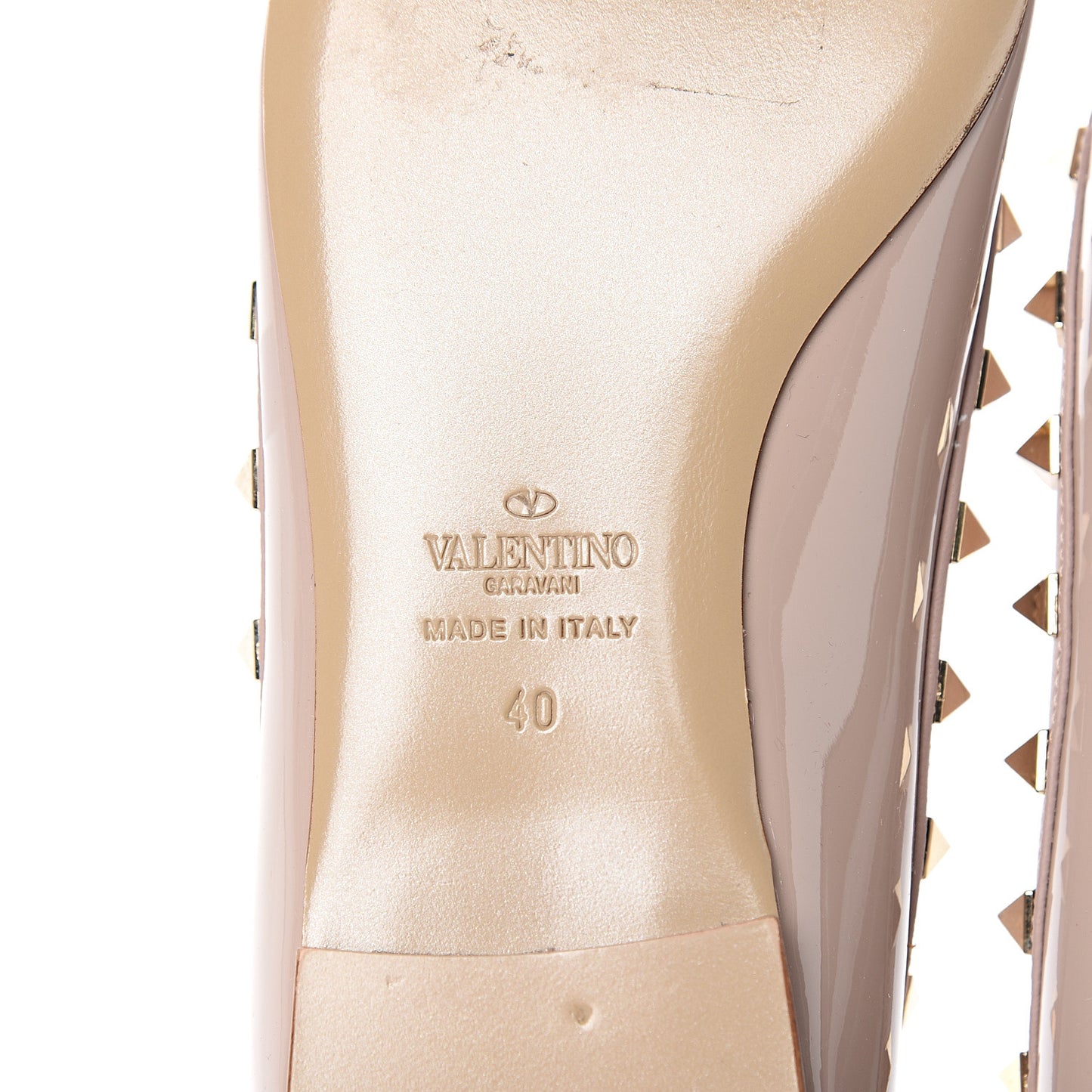 Patent Rockstud Ballerina Flats 40 Poudre