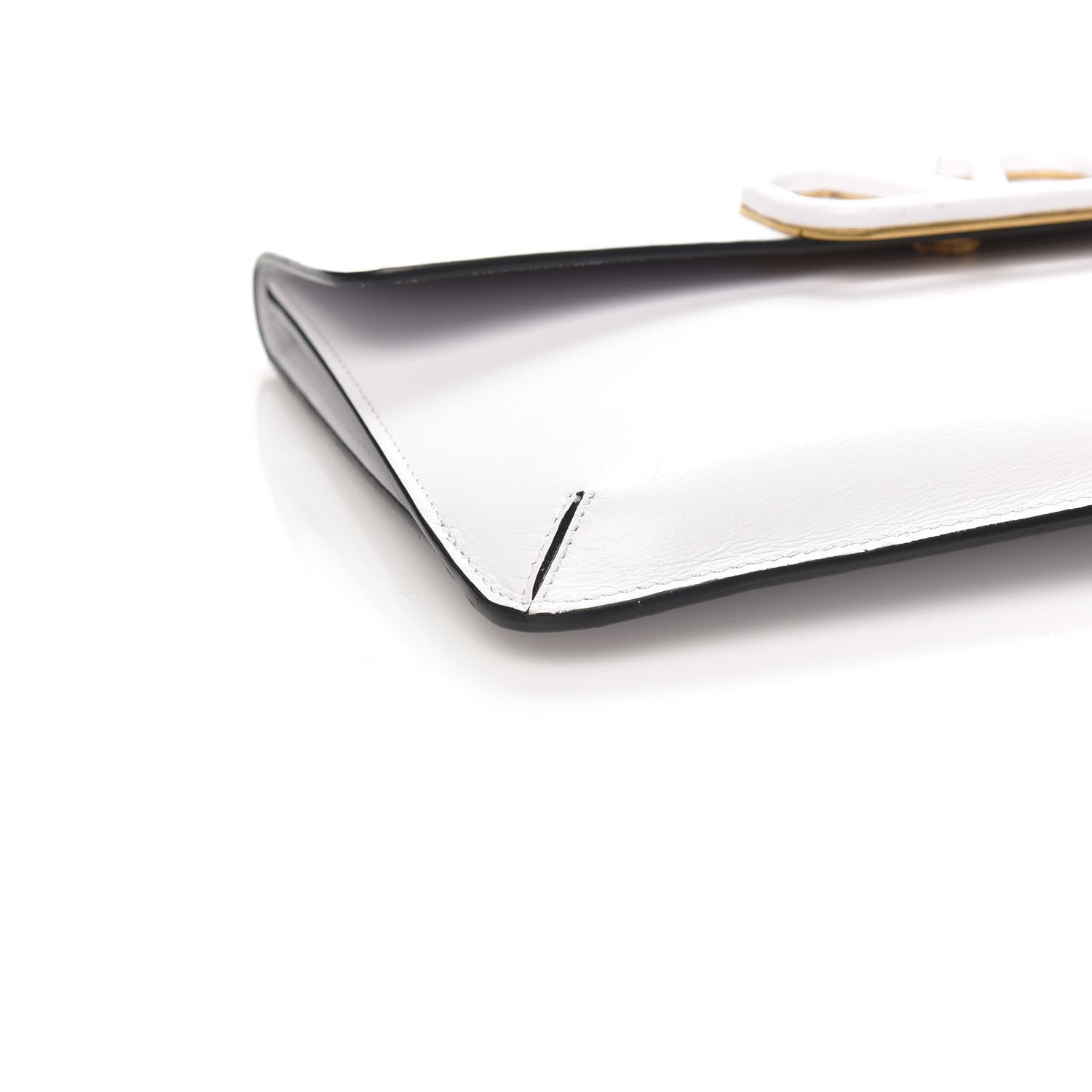 Valentino Garavani Calfskin Vlogo Envelope Clutch White 7 of 9