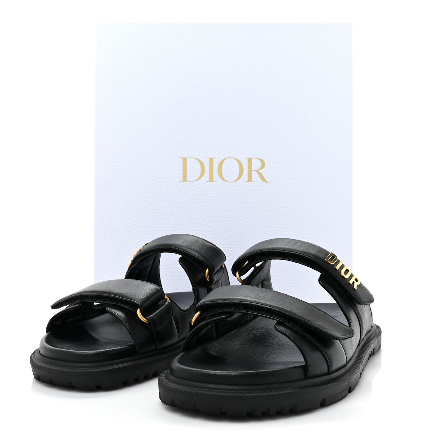 Lambskin Dioract 10mm Slide Sandals 40 Black