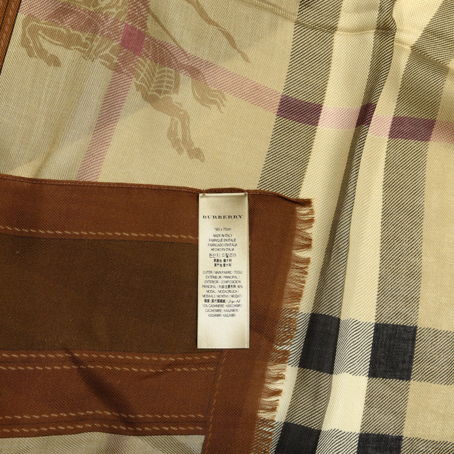 Burberry Modal Cashmere Haymarket Check Scarf Bronze 4 of 4
