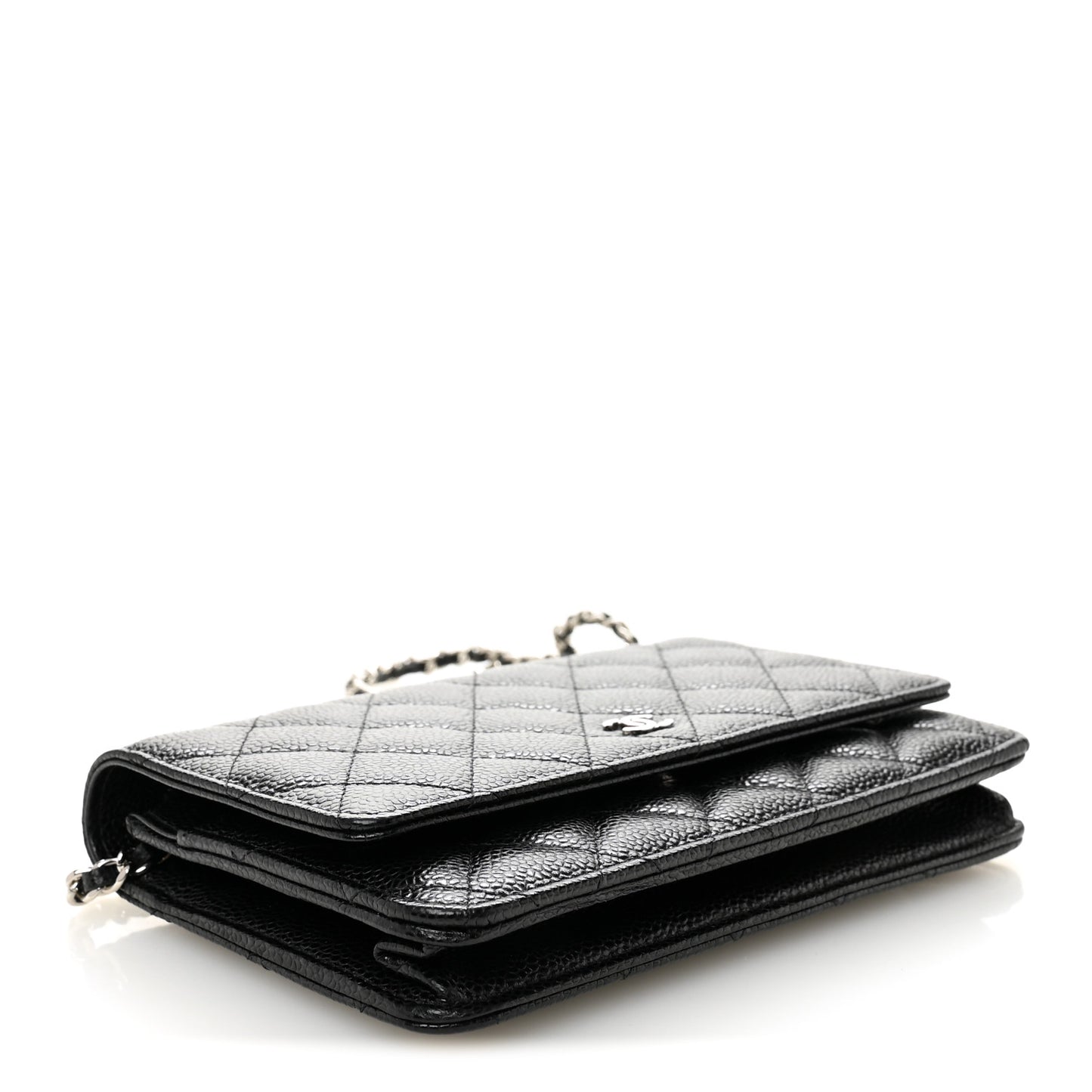 Caviar Quilted Wallet on Chain WOC Black