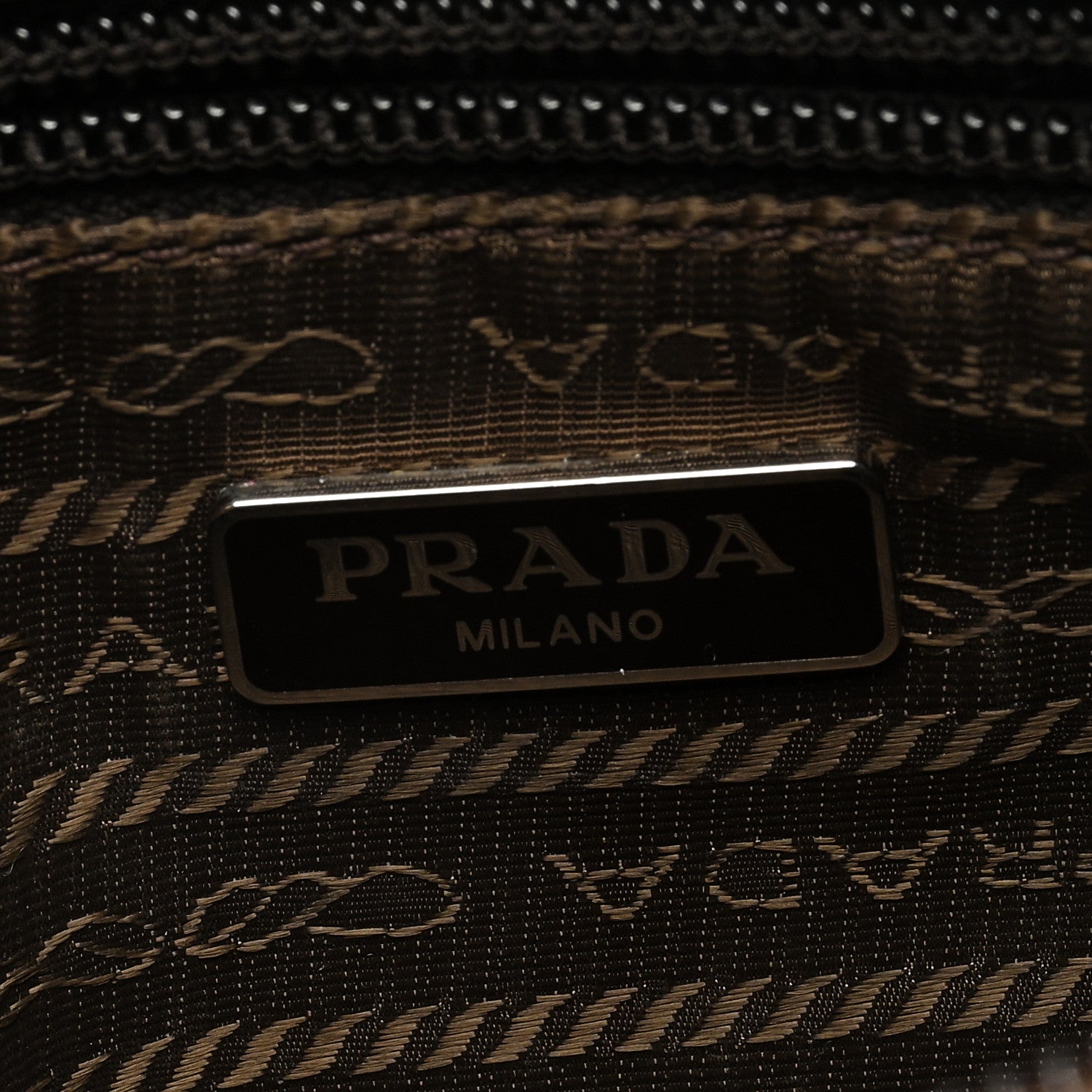 Prada Tessuto Nylon Saffiano Wristlet Cacao 6 of 6