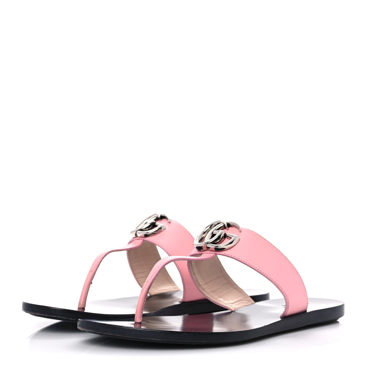 Calfskin GG Marmont Thong Sandals 36 Wild Rose