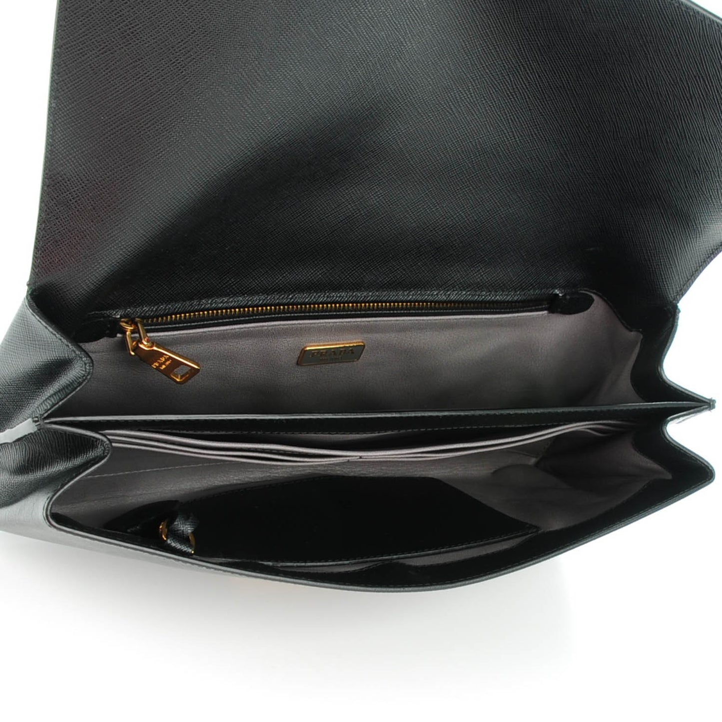 Saffiano Lux Flap Clutch Nero Black