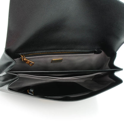 Prada Saffiano Lux Flap Clutch Nero Black 4 of 7