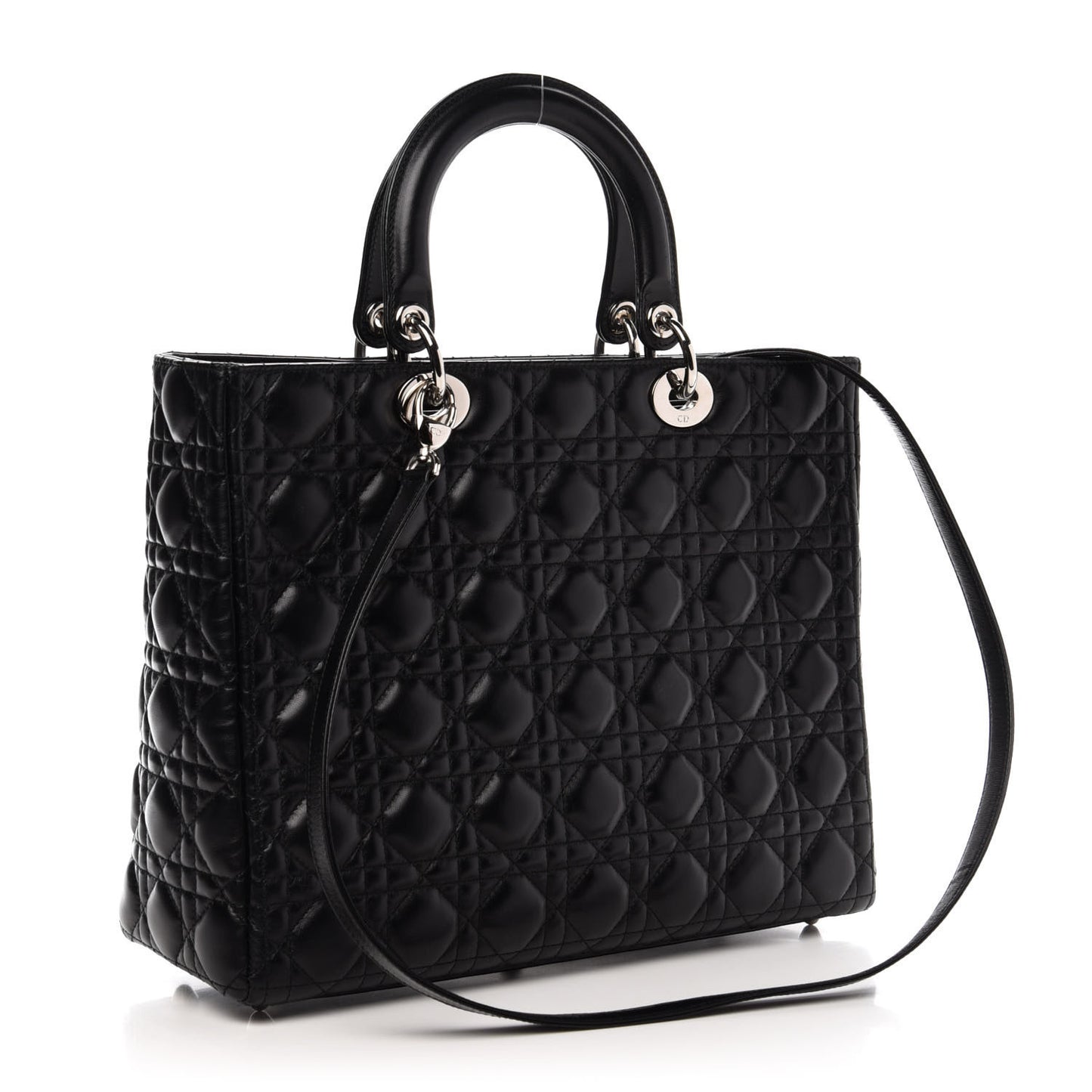 Lambskin Cannage Large Lady Dior Black