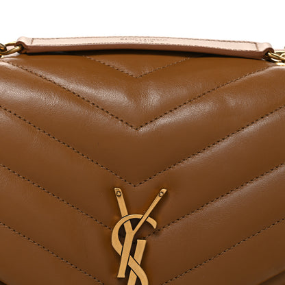 Saint Laurent Calfskin Y Quilted Monogram Medium Loulou Chain Satchel Dark Natural 8 of 11
