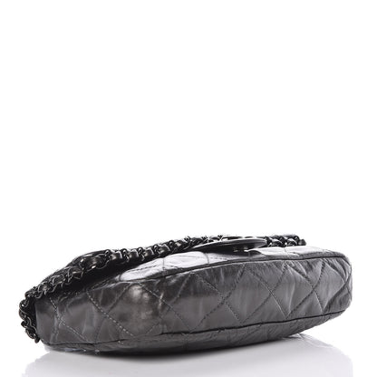 Chanel Metallic Aged Calfskin Quilted Small Chain Me Flap Black 4 of 10