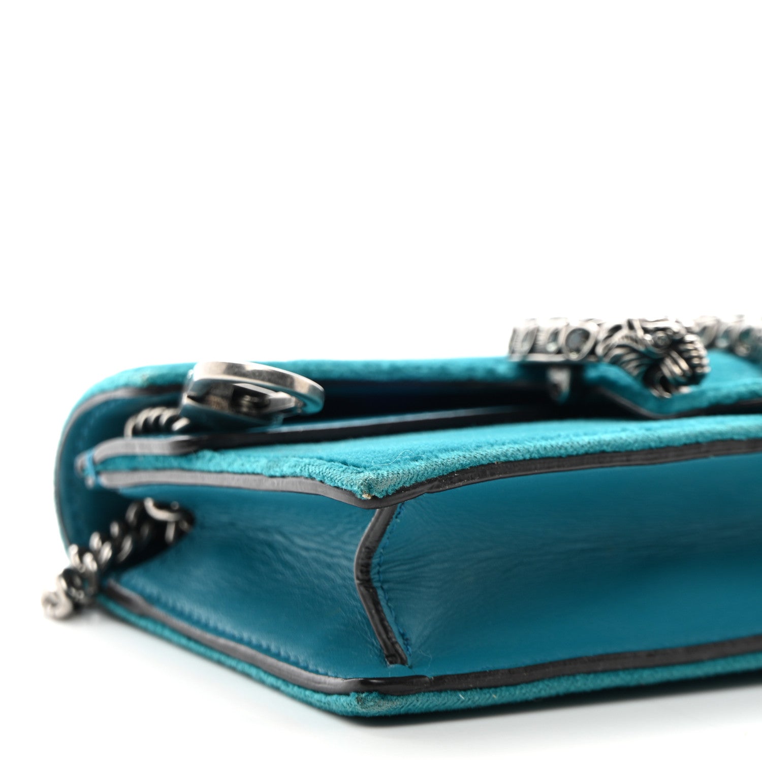 Gucci Velvet Super Mini Dionysus Shoulder Bag Pavone Cyan 9 of 11