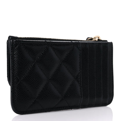 Chanel Caviar Quilted Flap Zip Card Holder Black 3 of 8