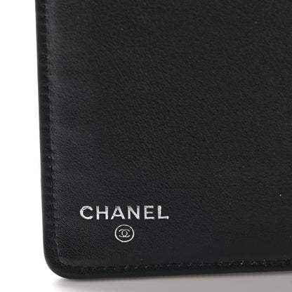 Chanel Patent Camellia Embossed Yen Wallet Black 6 of 10