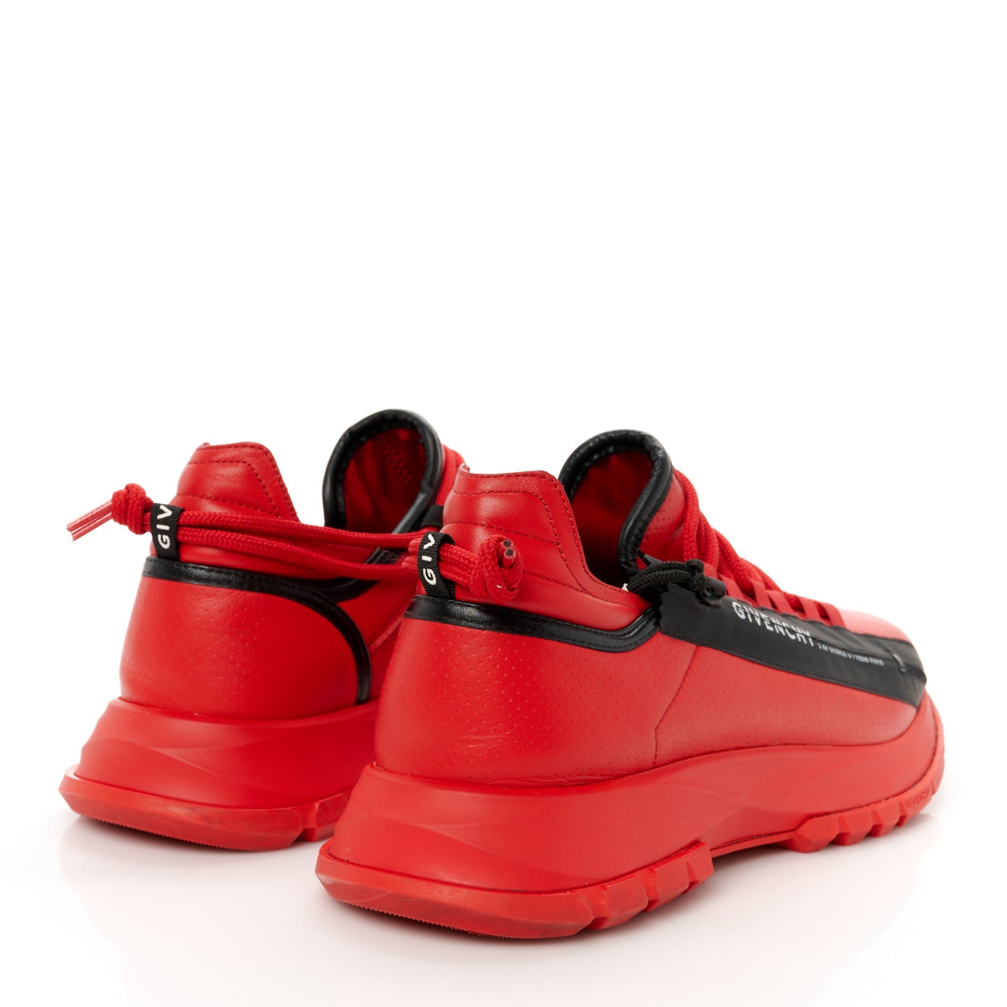 Calfskin Spectre Low Runners Sneakers 41 Red Black