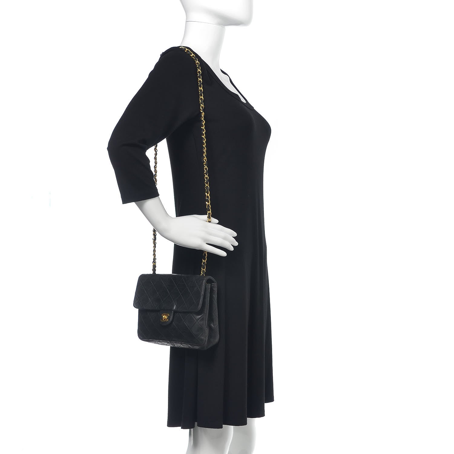 Chanel Lambskin Quilted Mini Square Flap Black 2 of 14