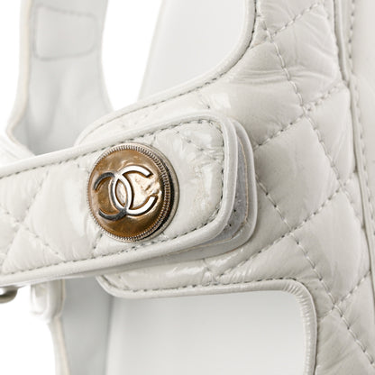 Chanel Laminated Lambskin Quilted Velcro Dad Sandals 36 White 9 of 12