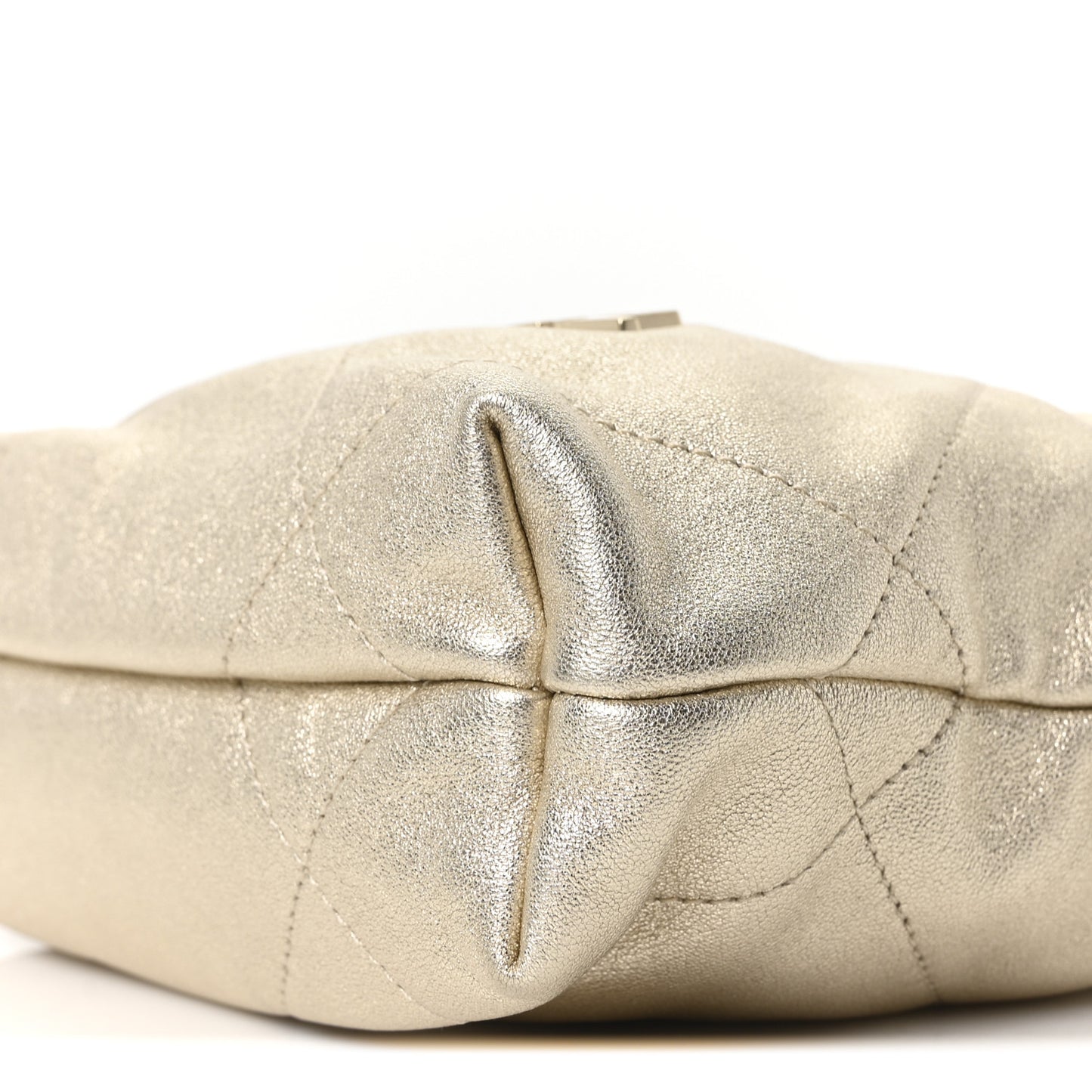 Metallic Lambskin Quilted Mini Chanel 22 Golden