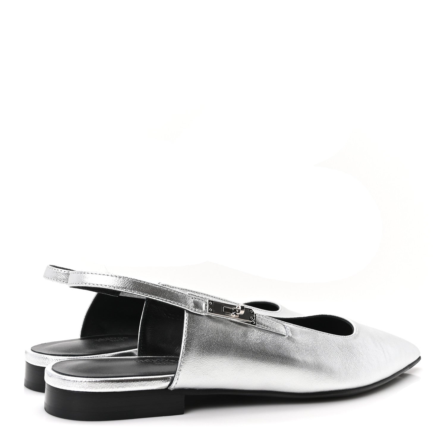Hermes Nappa Lovely Slingback Flats 40 Gris Argent 5 of 10