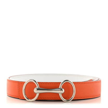 Hermes Swift Epsom 24mm Heritage Belt 85 Orange White 3 of 8