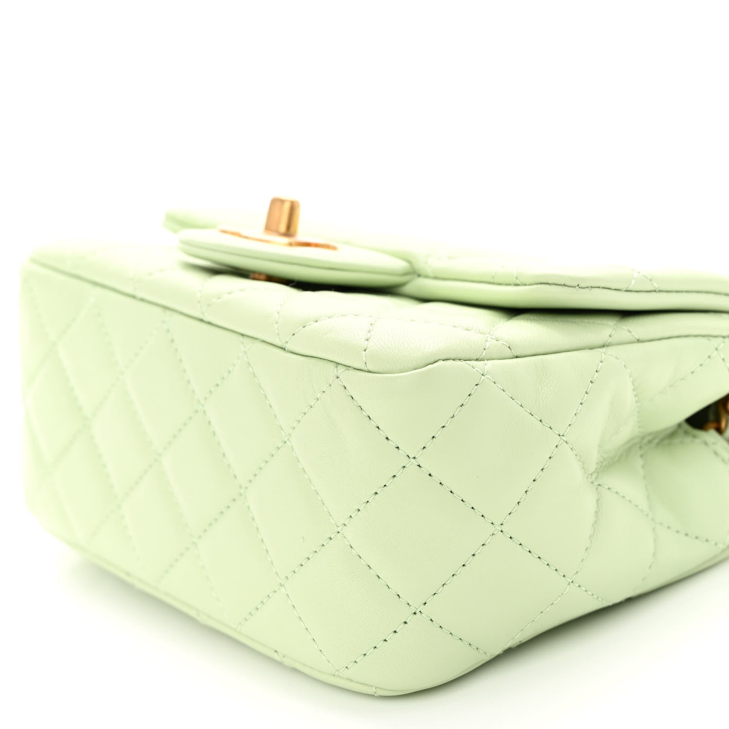 Chanel Lambskin Quilted Mini Pearl Crush Flap Light Green 10 of 10