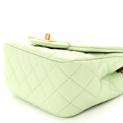 Chanel Lambskin Quilted Mini Pearl Crush Flap Light Green 10 of 10