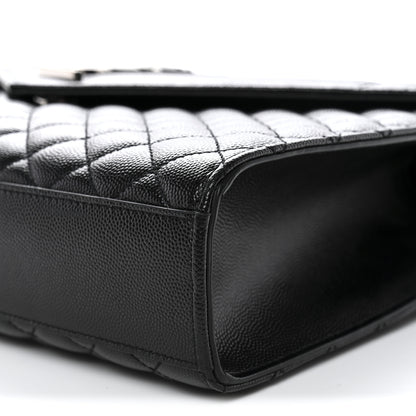 Saint Laurent Grain De Poudre Textured Mixed Matelasse Large Triquilt Monogram Satchel Black 10 of 11