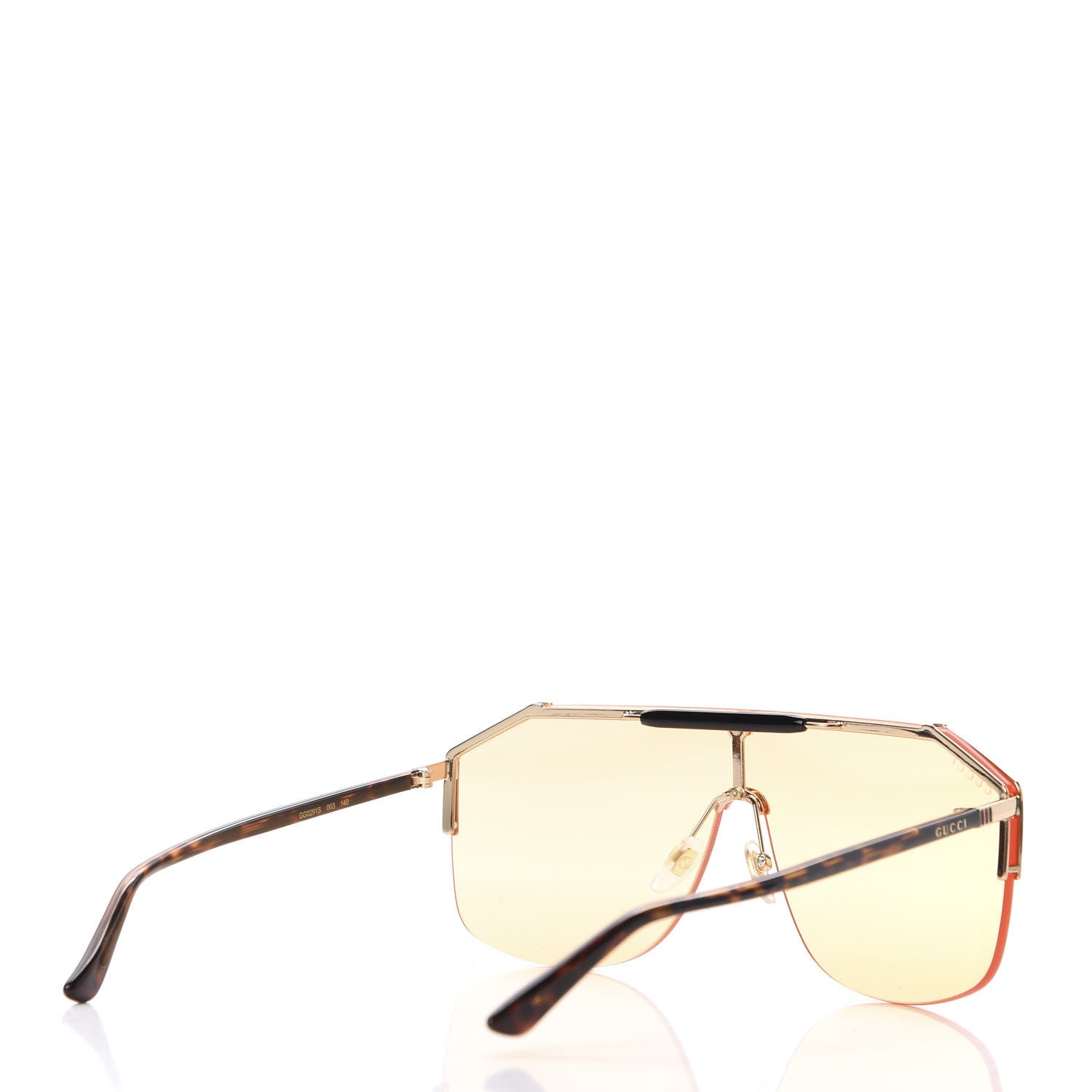 Gucci Metal Rimless Square Sunglasses GG0291S Ambar Gold 4 of 8