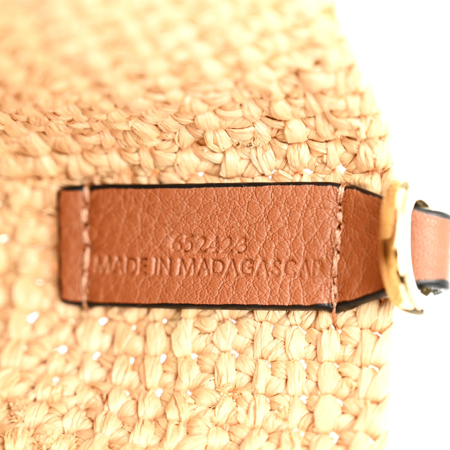 Raffia Mini Slit Tote Bag Natural Tan