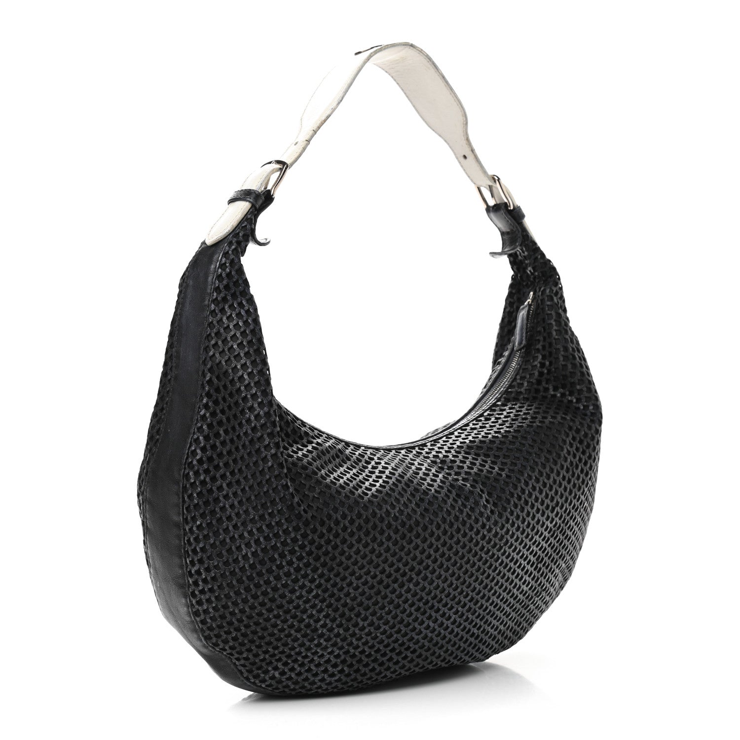 Christian Dior Leather Perforated Hobo Black 3 of 17