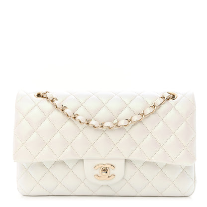 Chanel Iridescent Calfskin Quilted Medium Double Flap White 1 of 13