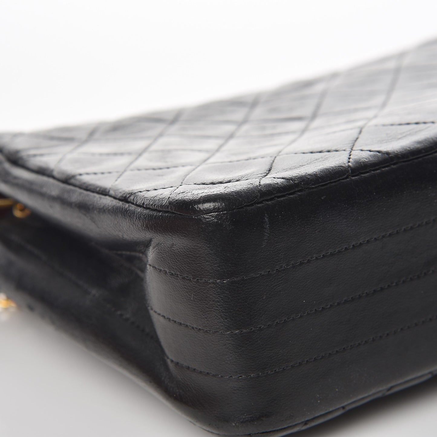 Lambskin Quilted Small Single Flap Black