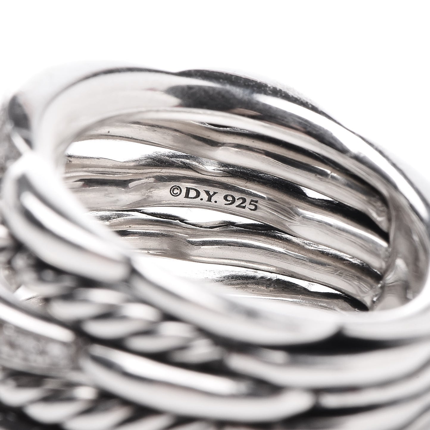 Sterling Silver Diamond 15mm Tides Dome Ring 52 6