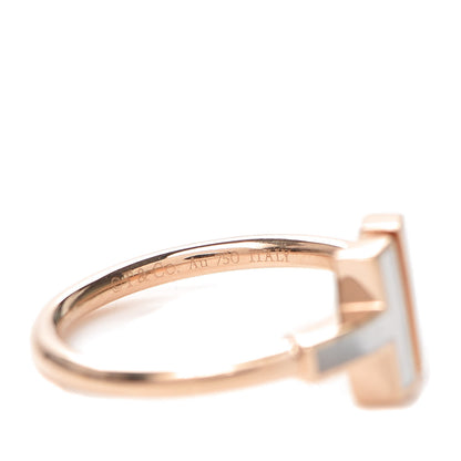 Tiffany 18K Rose Gold Mother of Pearl T Wire Ring 53 6.5 4 of 5
