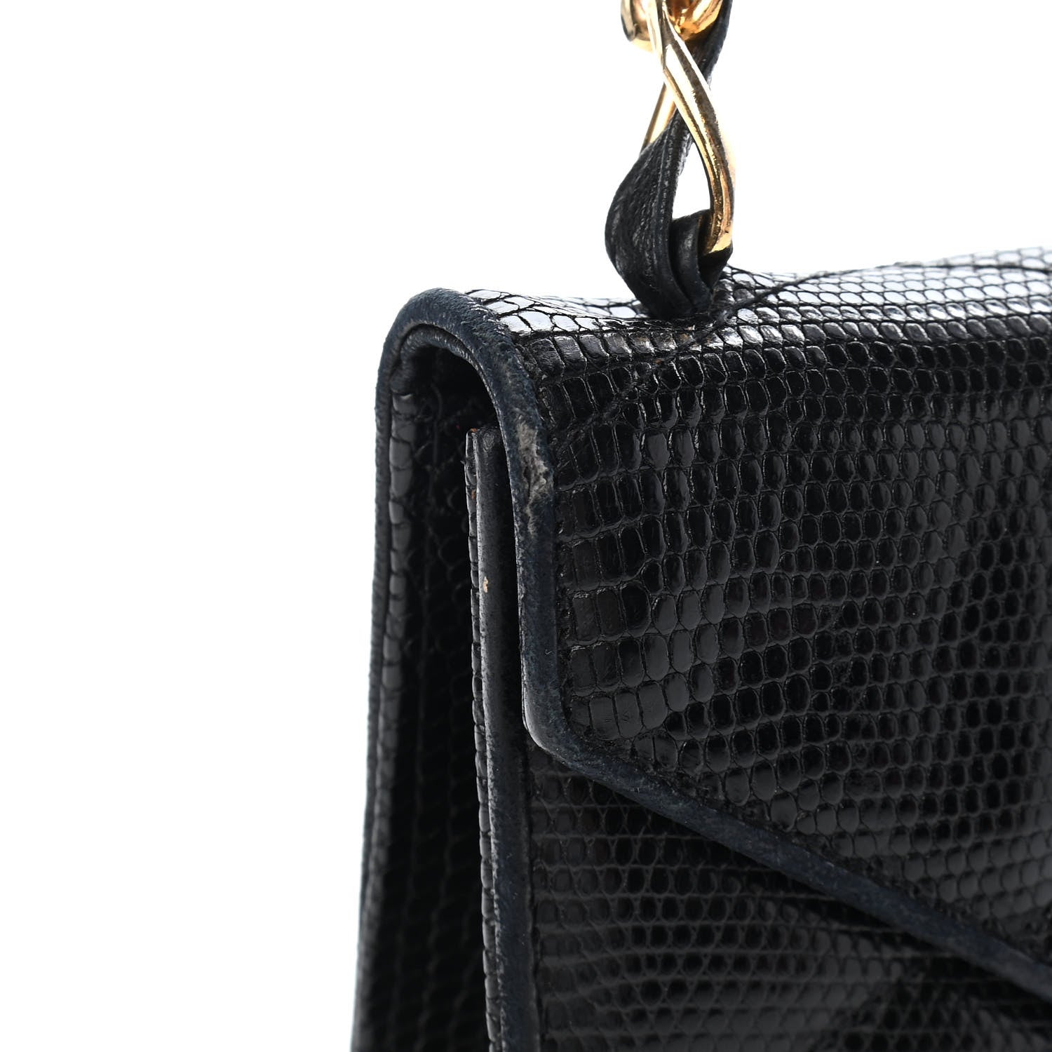 Chanel Lizard Quilted CC Single Flap Bag Black 10 of 12