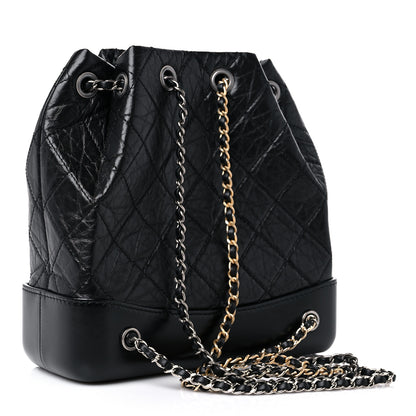 Chanel Aged Calfskin Quilted Small Gabrielle Backpack Black 3 of 10