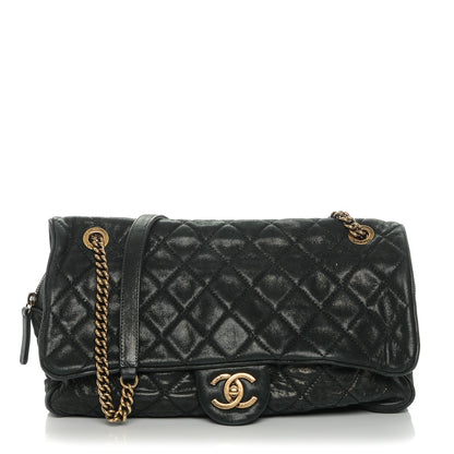 Chanel Iridescent Calfskin Quilted Large Shiva Flap Black 1 of 7