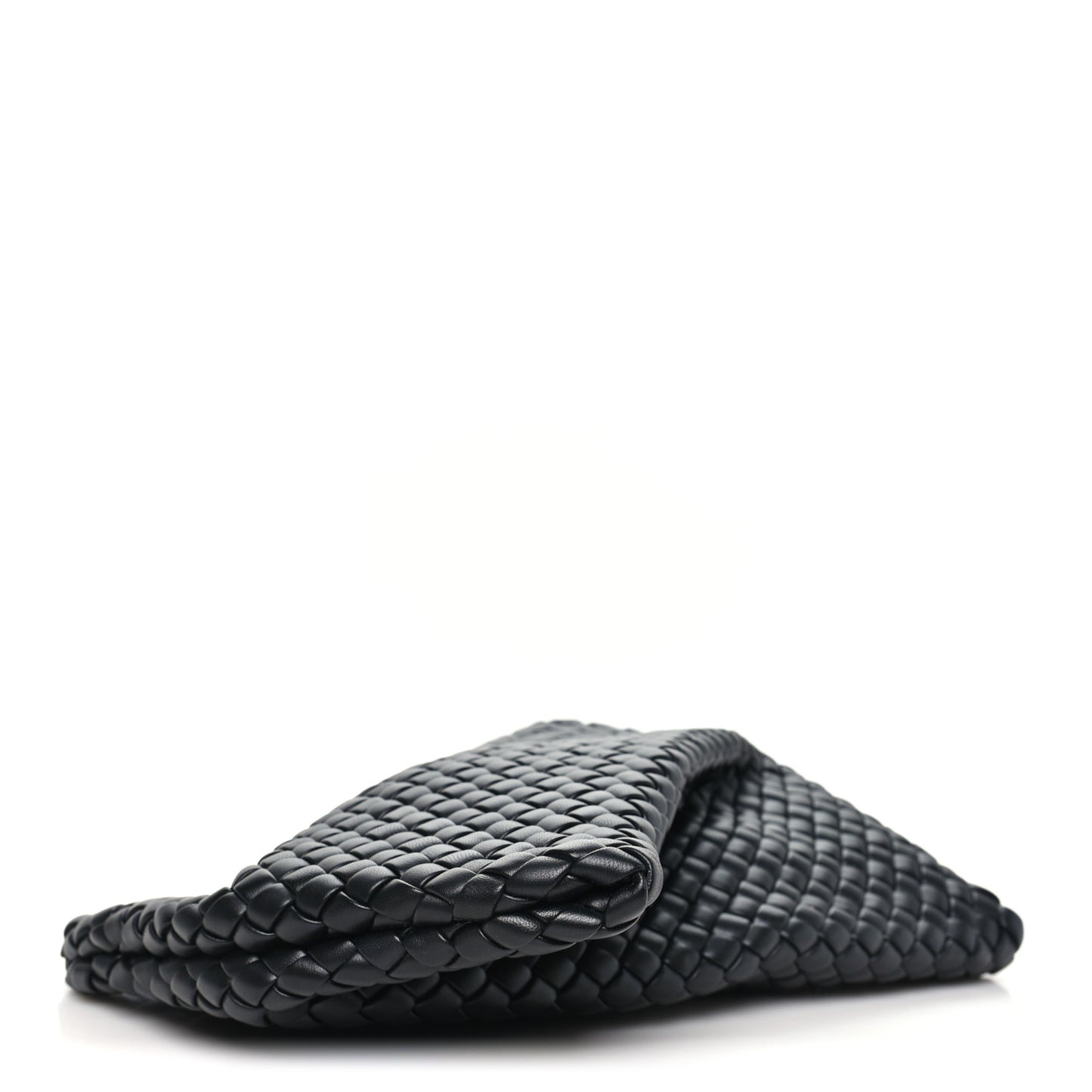 Nappa Intrecciato Crisscross Clutch Black