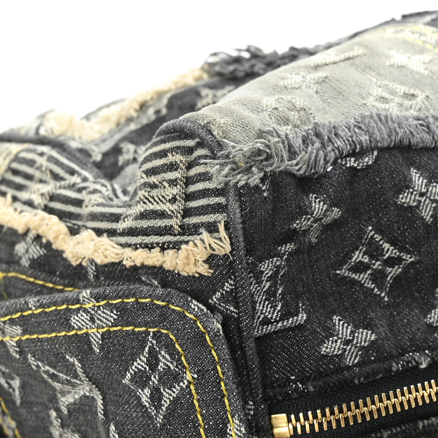 Louis Vuitton Denim Patchwork Speedy 30 Grey 7 of 10